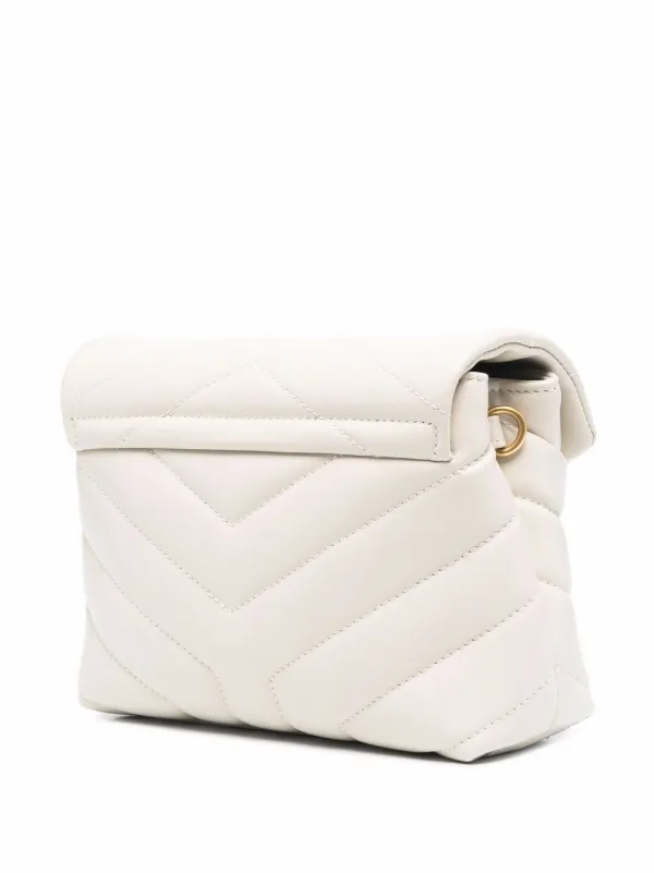 Saint Laurent logo-plaque chevron-quilt Clutch Bag - Farfetch