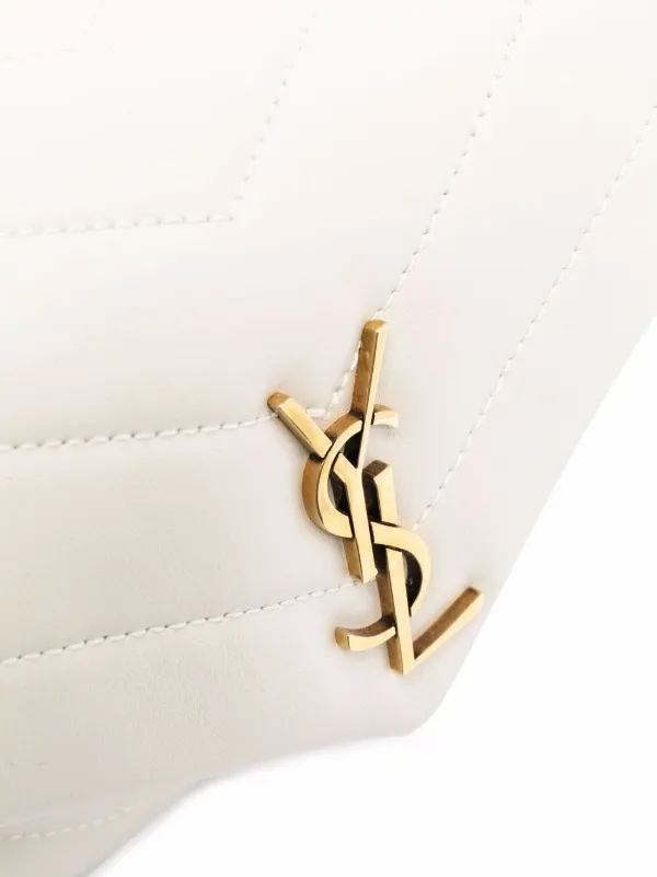 Saint Laurent logo-plaque chevron-quilt Clutch Bag - Farfetch