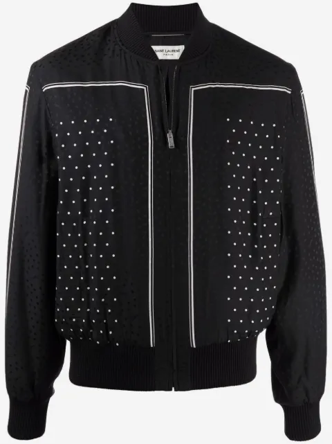 Saint Laurent chamarra bomber con motivo de lunares