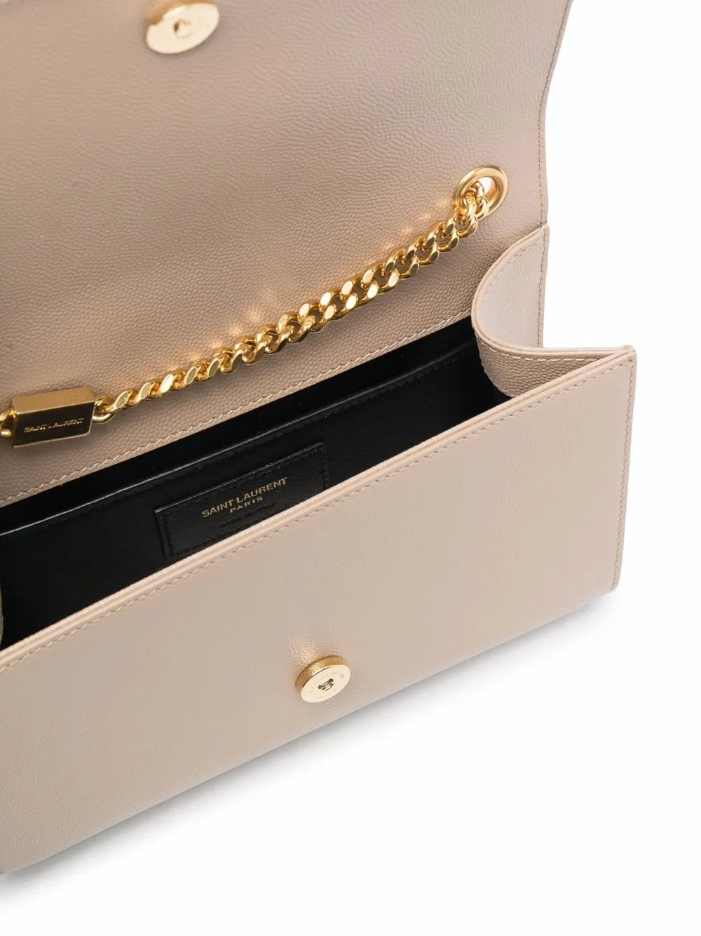 Saint Laurent Logoplaque Crossbody Bag In Neutrals ModeSens
