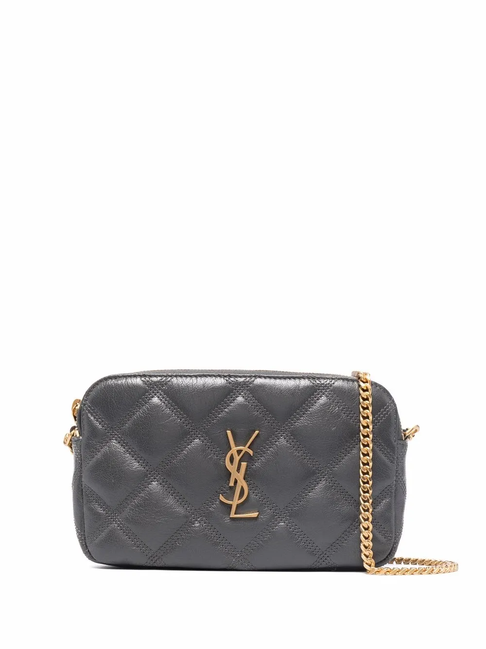 

Saint Laurent logo-plaque quilted crossbody bag - 1112 GREY