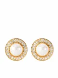 Christian Dior Pre-Owned 1980s pre-owned pearl-embellished clip-on earrings - Gold