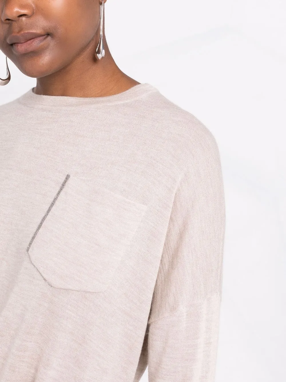 Patch-Pocket Fine-Knit Jumper