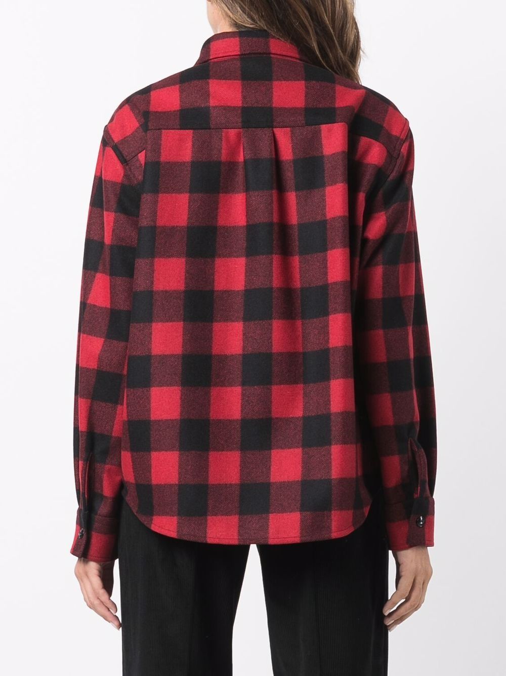 Shop Woolrich Check-print Flannel Overshirt In 黑色