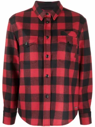 Camicia a quadri Farfetch Abbigliamento Camicie Rosso 