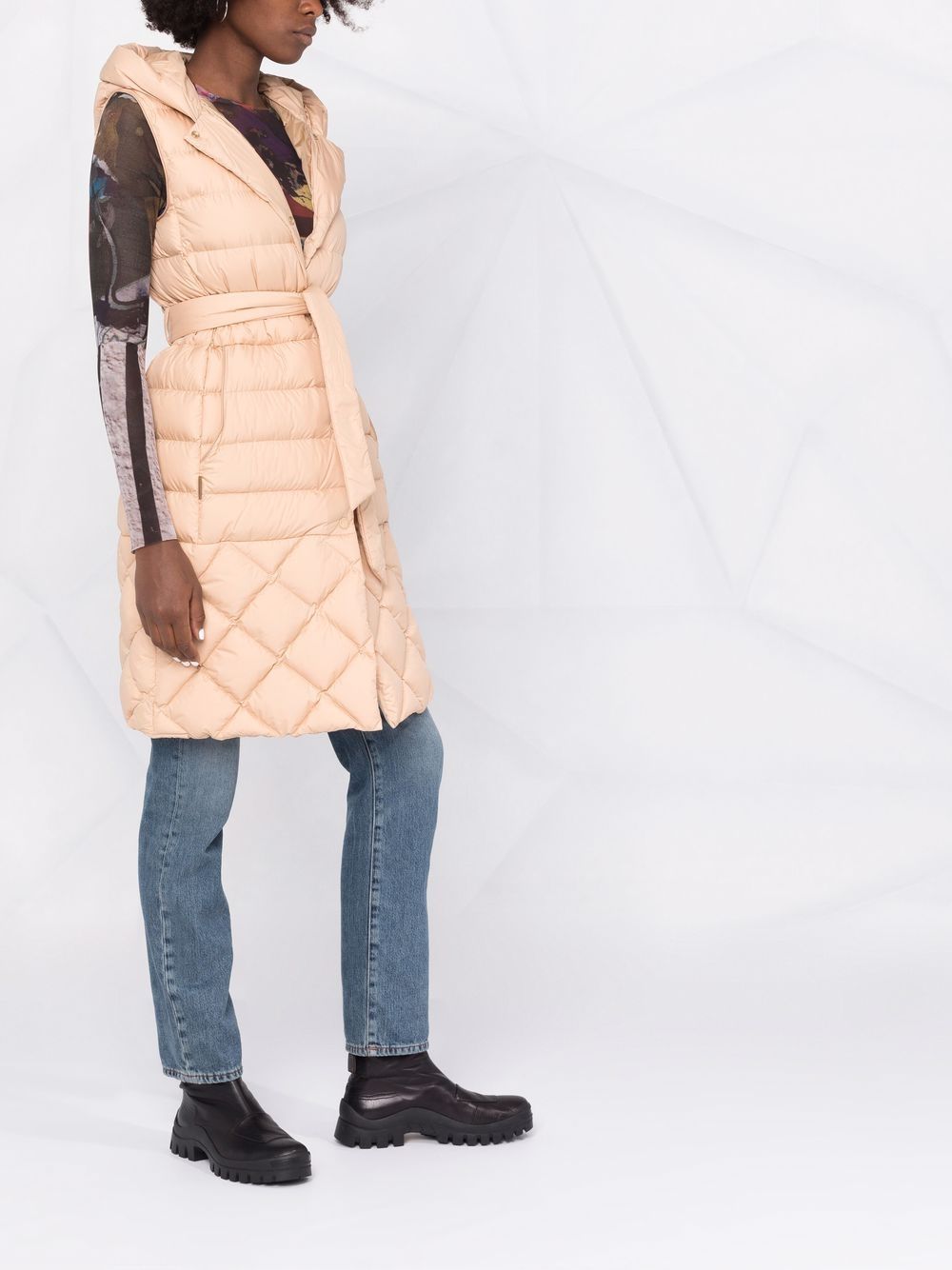 Shop Woolrich Quilted Sleeveless Down Coat In Neutrals