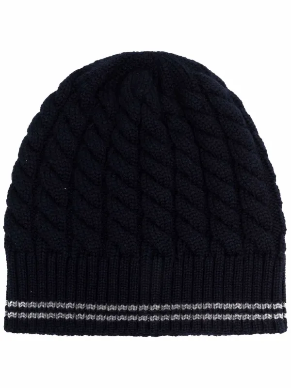Shop Woolrich cable-knit beanie with 