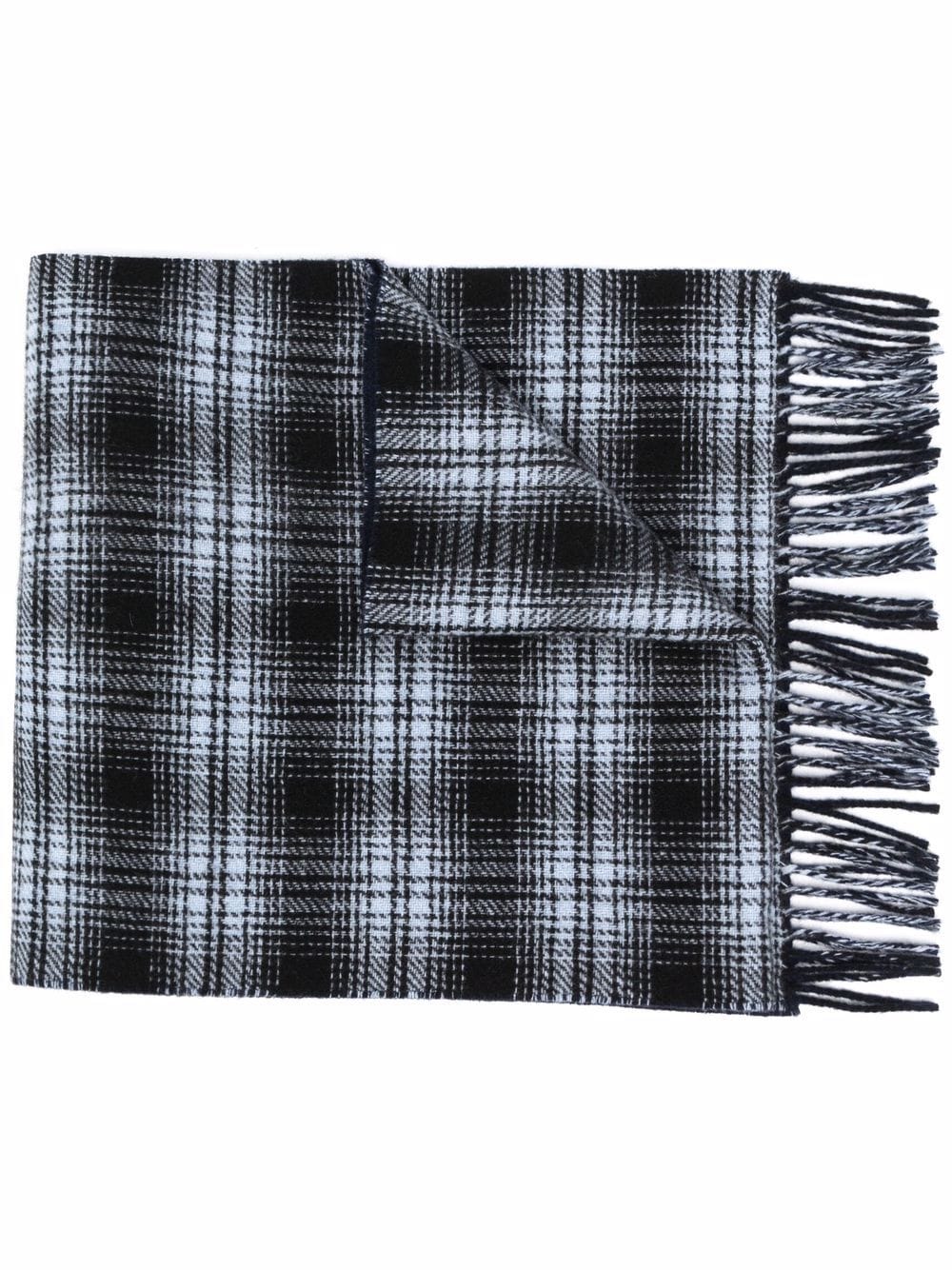 double wool check scarf