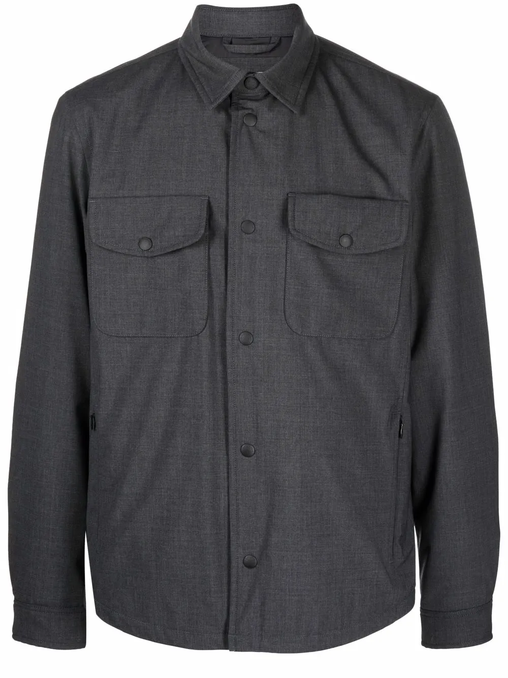 woolrich surchemise travel en laine - gris