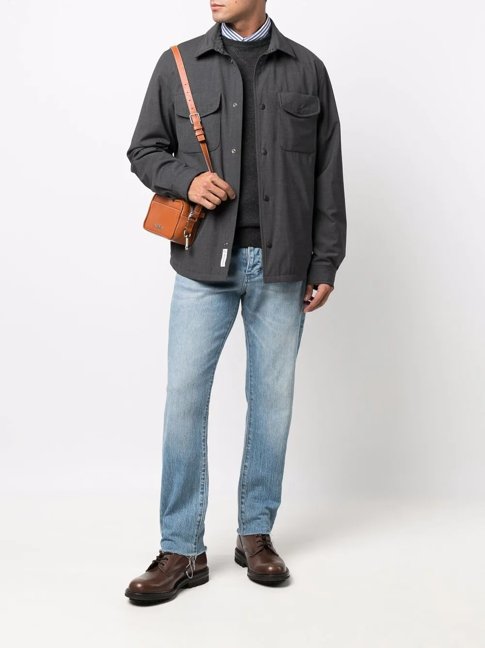 Woolrich Wollen shirtjack - Grijs