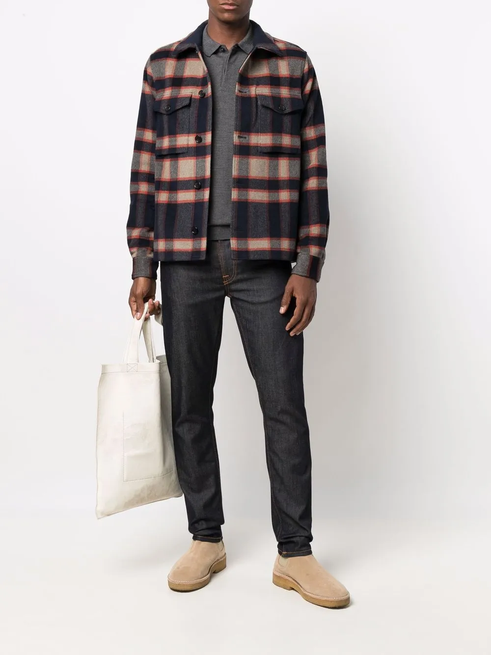 Woolrich Fijngebreide polotop - Grijs