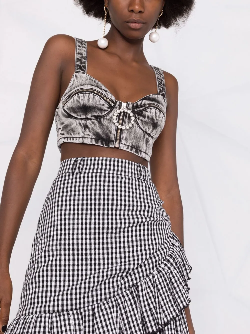 ALESSANDRA RICH DENIM BRA TOP