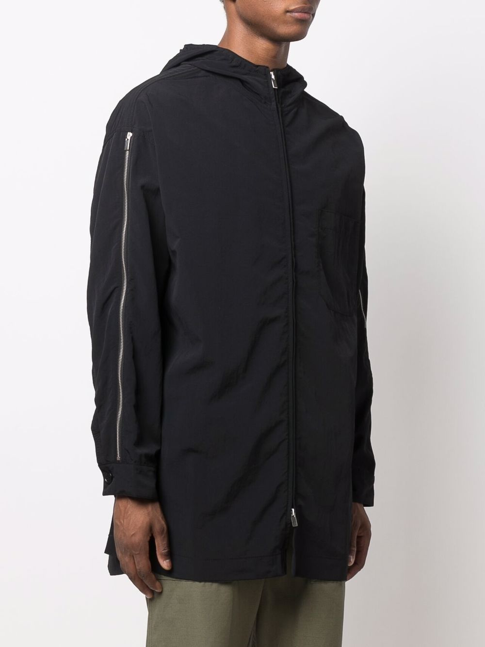 Shop Jacquemus Zip-sleeve Coat In Schwarz