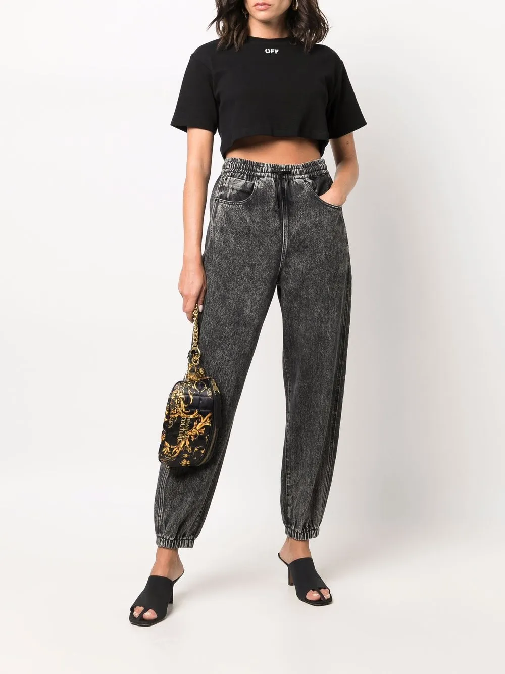 фото Versace jeans couture поясная сумка с узором