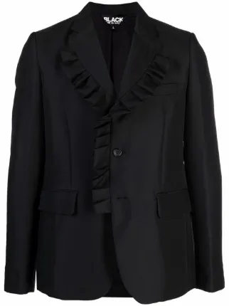 black frill blazer