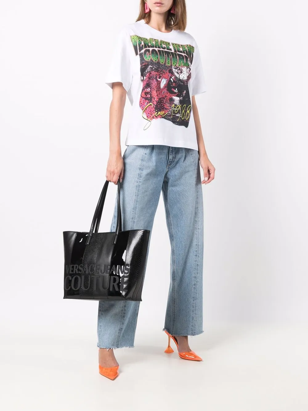 фото Versace jeans couture большая сумка-тоут с логотипом