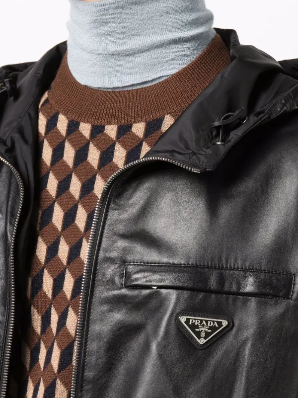 Prada ジップ レザーコート | ブラック | FARFETCH JP