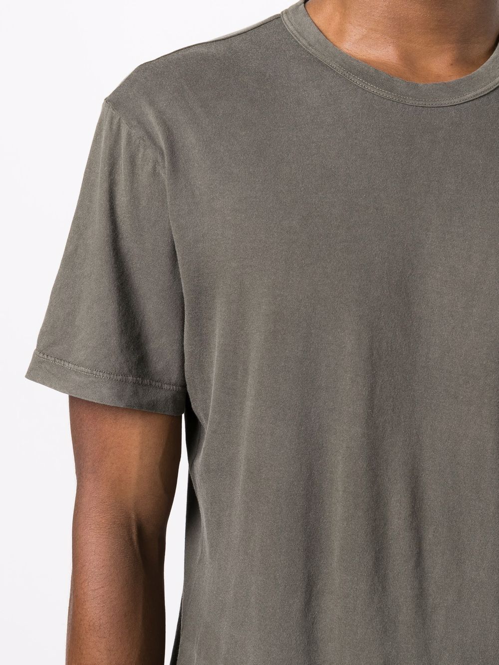 Shop James Perse Round Neck Cotton T-shirt In Green