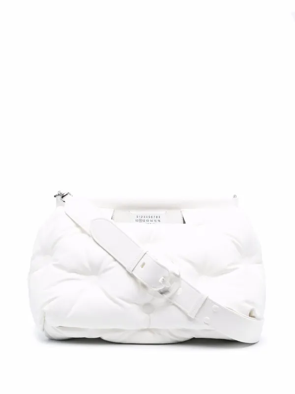 Glam Slam shoulder bag in white leather