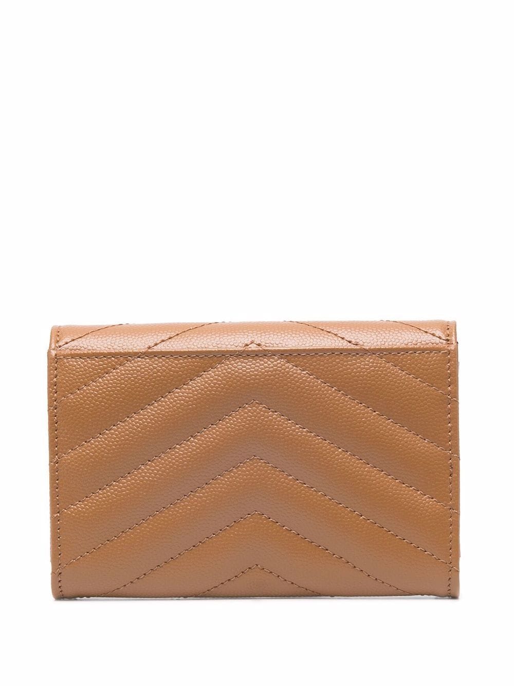 Saint Laurent Monogram Quilted Wallet - Brown - Size: Regular - Female
