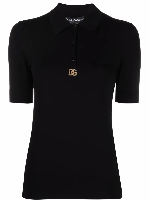ポロシャツ Dolce&Gabbana Black Polo With Logo Plaque 17133879_34692201_600.jpg