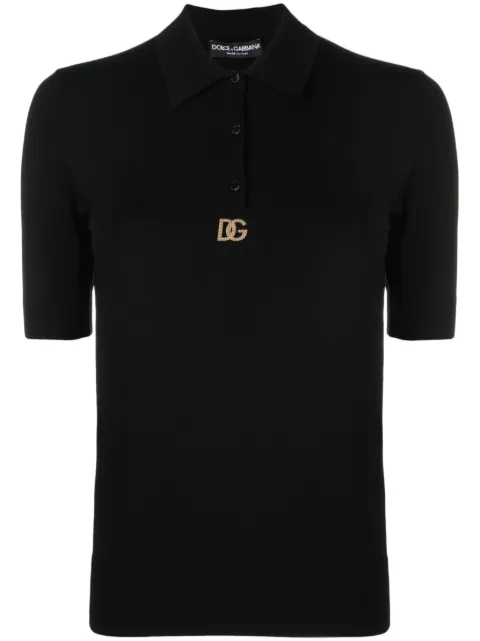 Dolce & Gabbana logo-plaque short-sleeved polo top