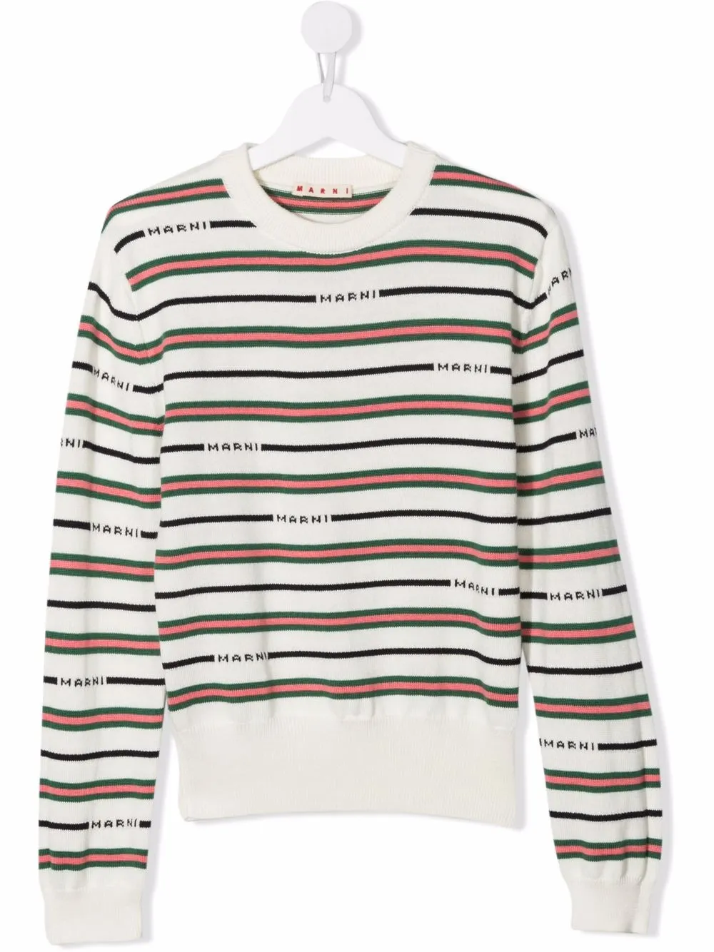 Marni Kids полосатый джемпер вязки интарсия