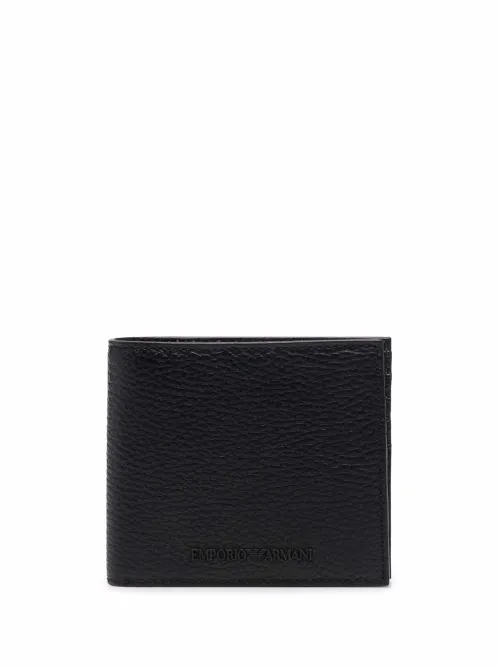 Portefeuille grainé à logo embossé - Emporio Armani - Modalova