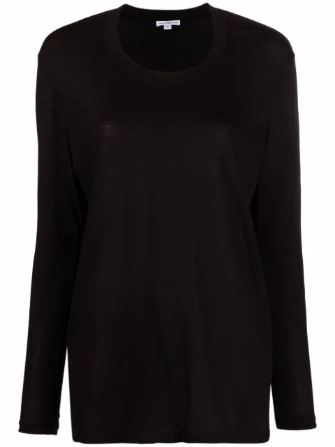 James Perse Blusa de jersey e algodão com mangas longas