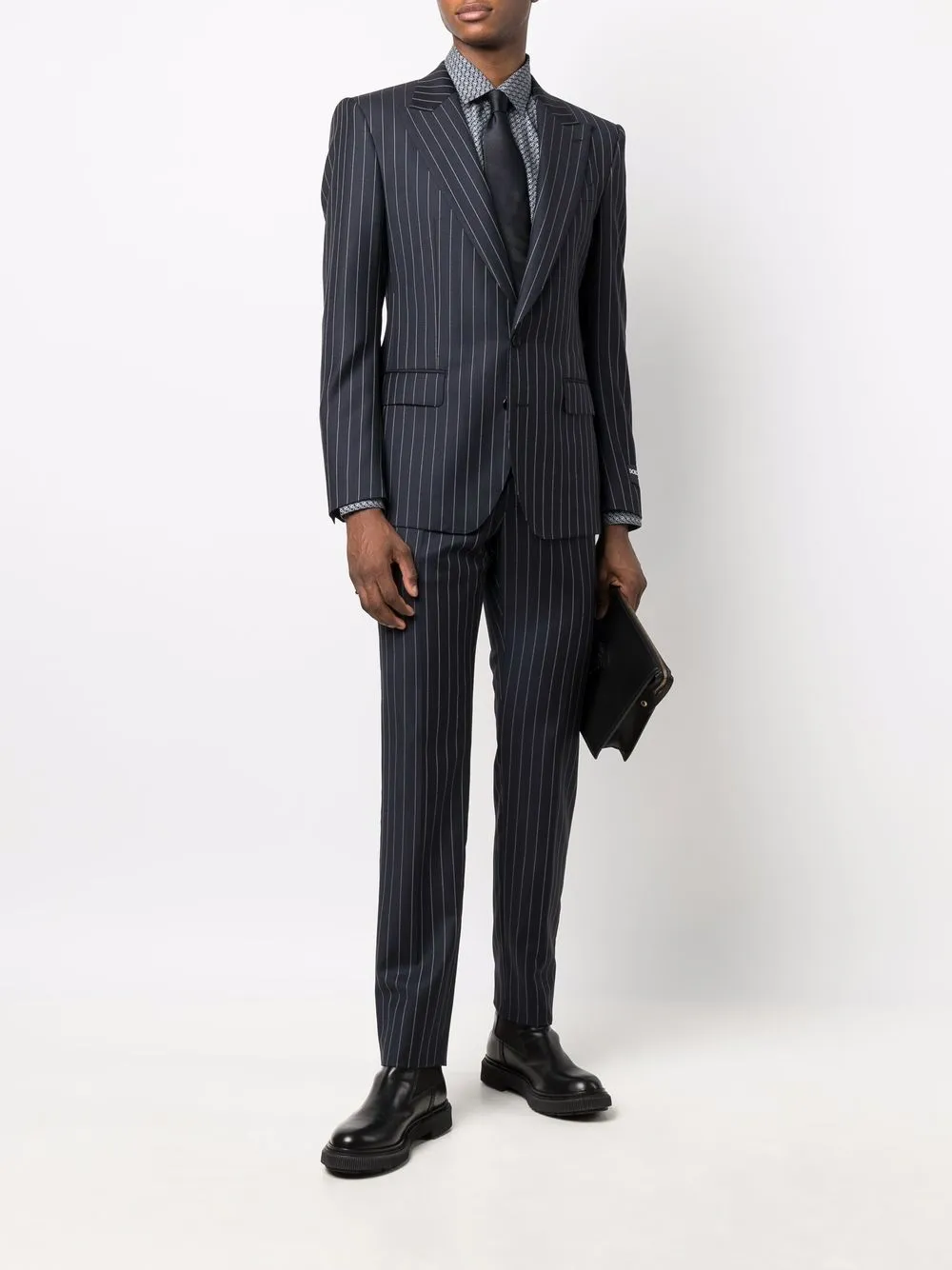 фото Dolce & gabbana полосатый костюм с однобортным пиджаком