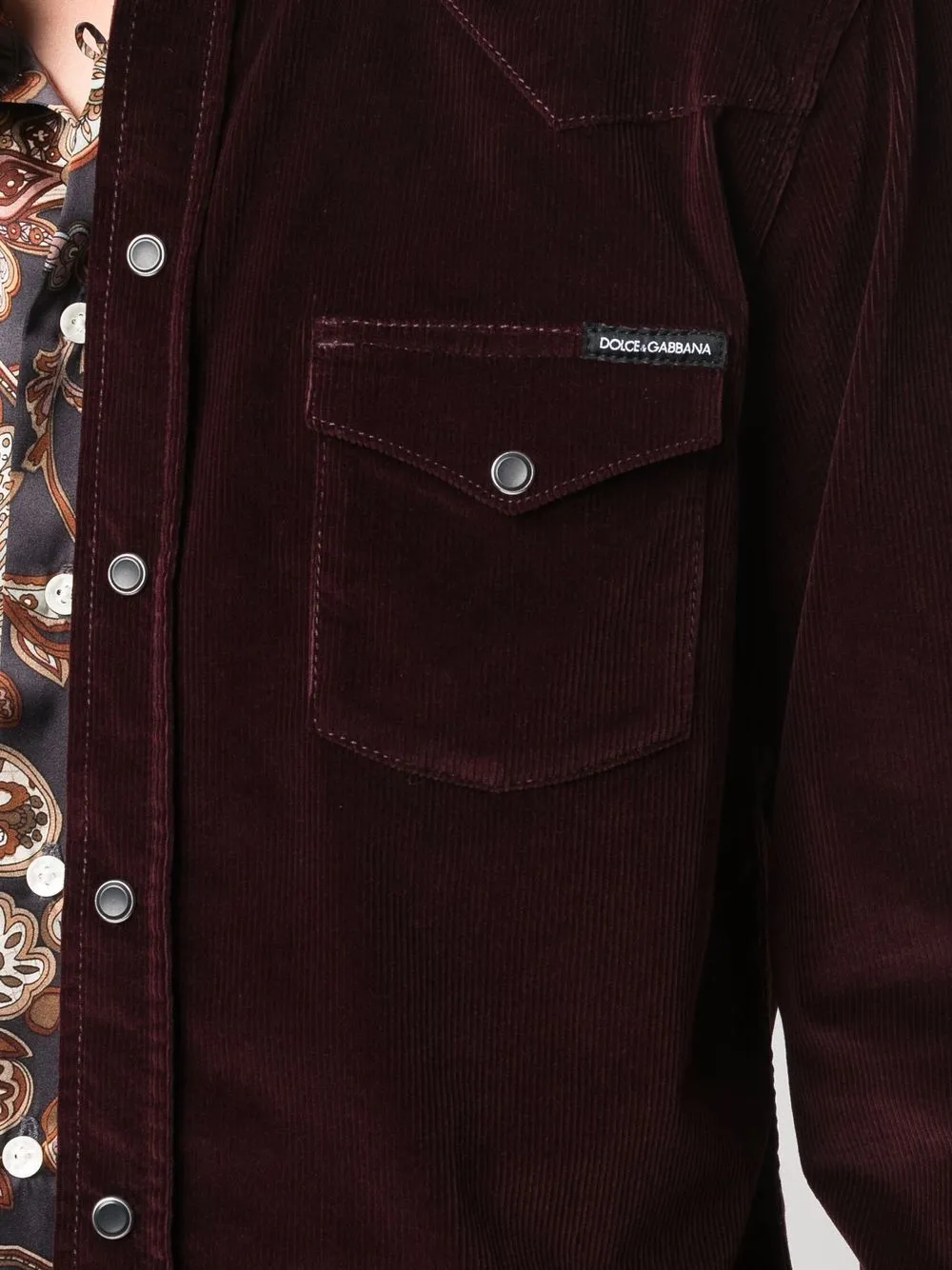 фото Dolce & gabbana вельветовая рубашка с длинными рукавами
