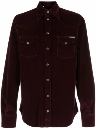 Dolce Gabbana long sleeve Corduroy Shirt Red FARFETCH