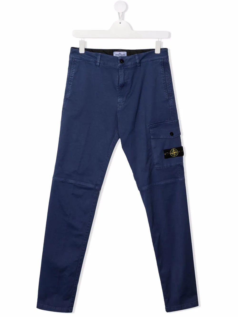 

Stone Island Junior pantalones cargo con parche del logo - Azul