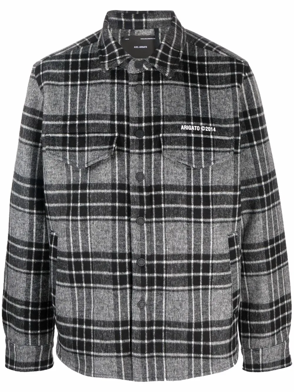 plaid-check fleece shirt