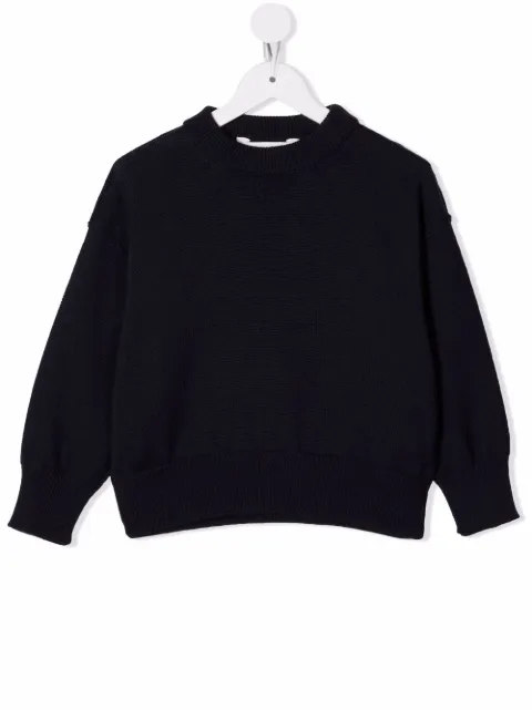 Palm Angels Kids كنزة صوف بطبعة شعار الماركة