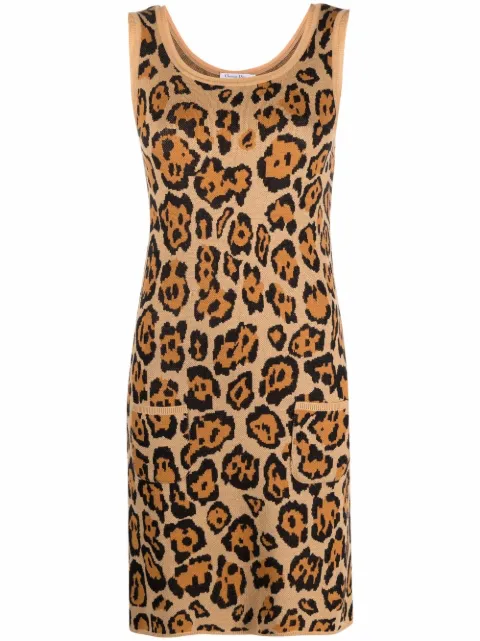 Christian Dior 2010s animal-pattern knitted dress Women