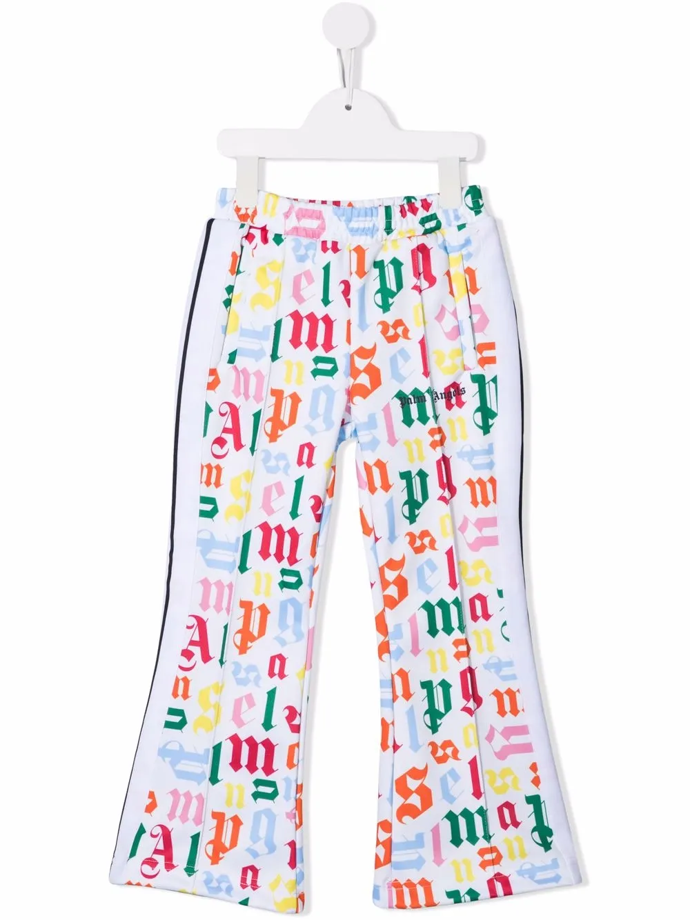 

Palm Angels Kids pantalones acampanados con logo estampado - Blanco