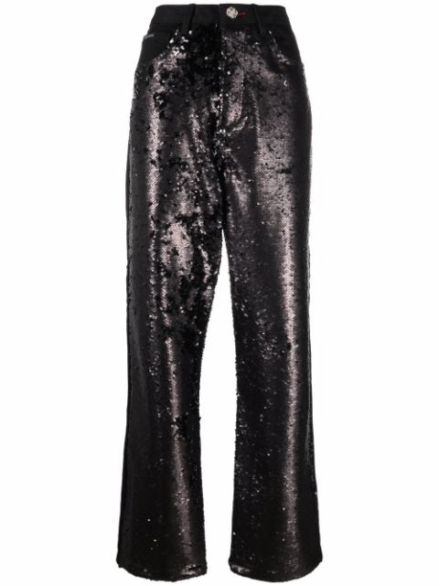 Philipp Plein high-waisted sequined jeans Women