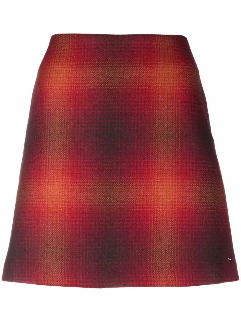 Tommy Hilfiger check-pattern wool skirt