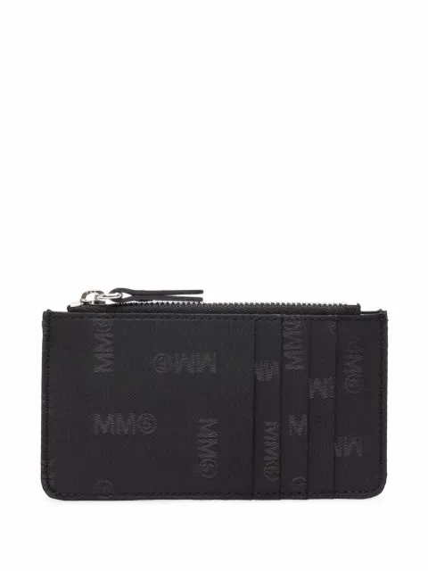 MM6 Maison Margiela logo zipped cardholder wallet 