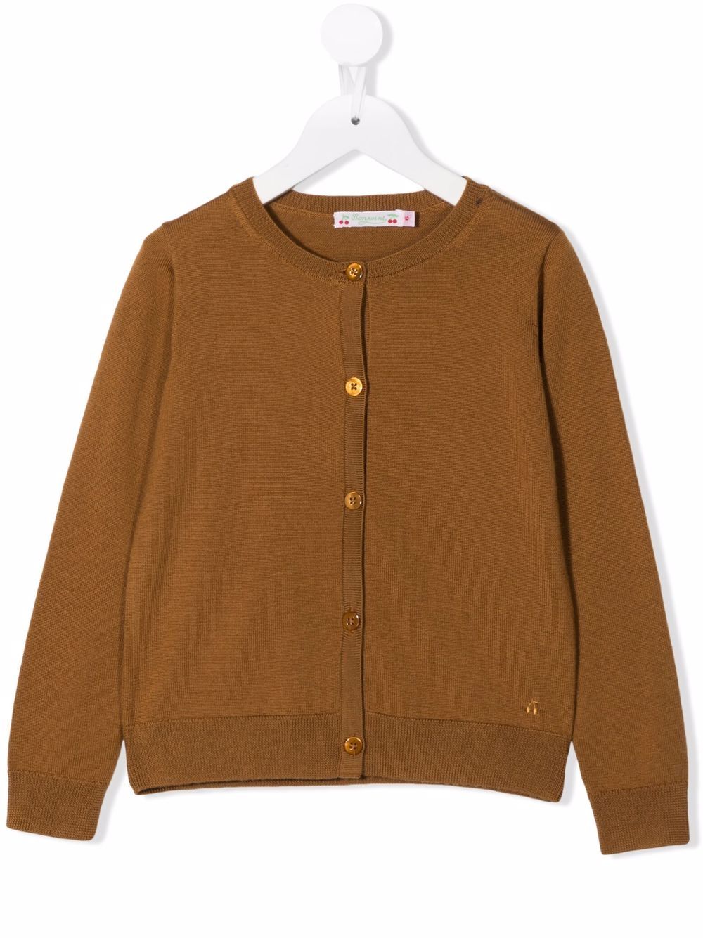 

Bonpoint embroidered-logo cardigan - Brown