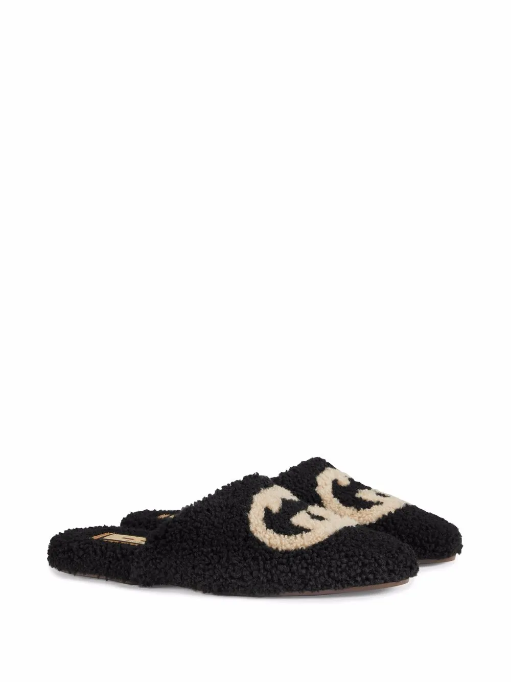Gucci Slippers met textuur - Zwart