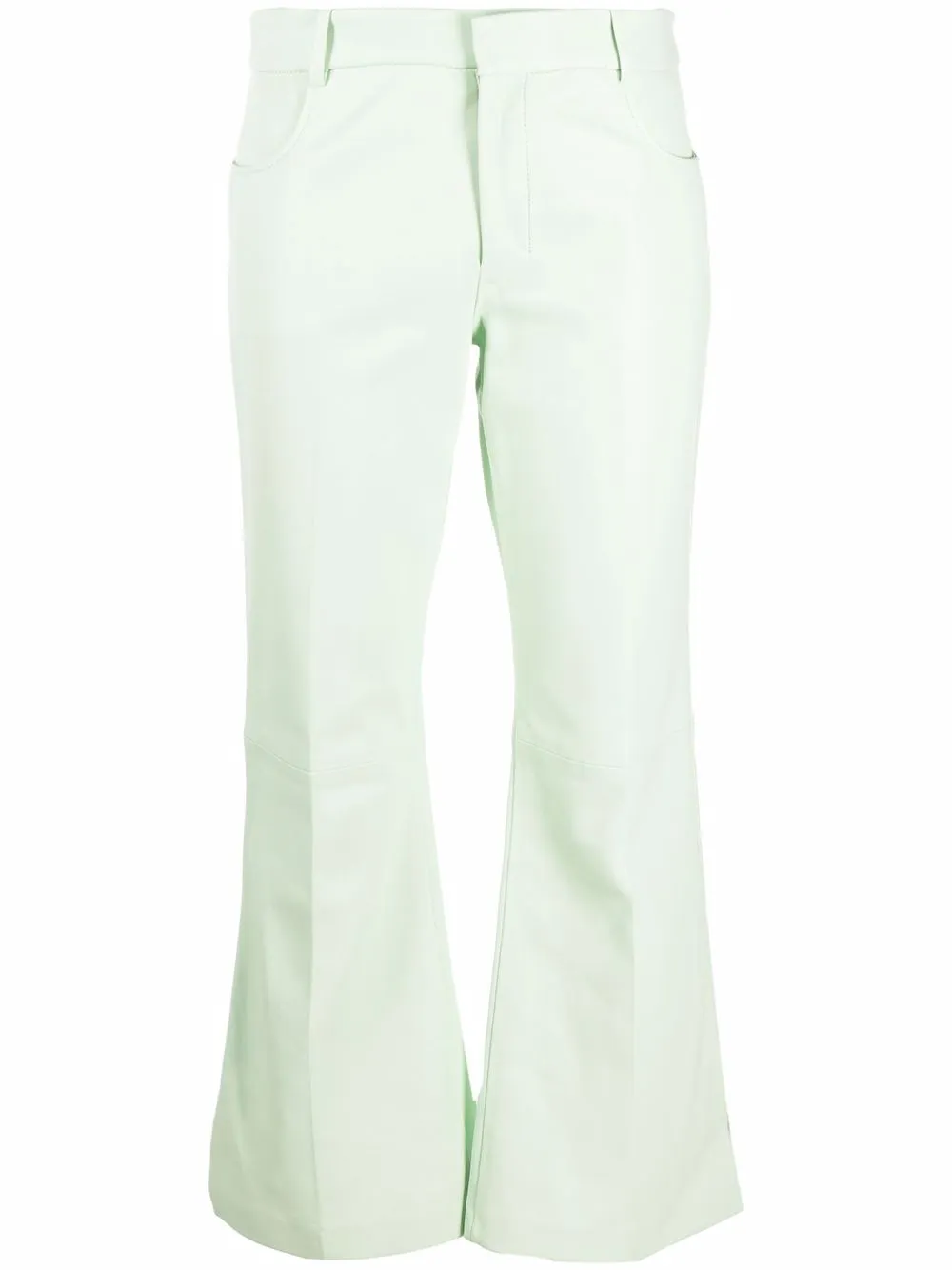 

AMI Paris short flared leather trousers - Green