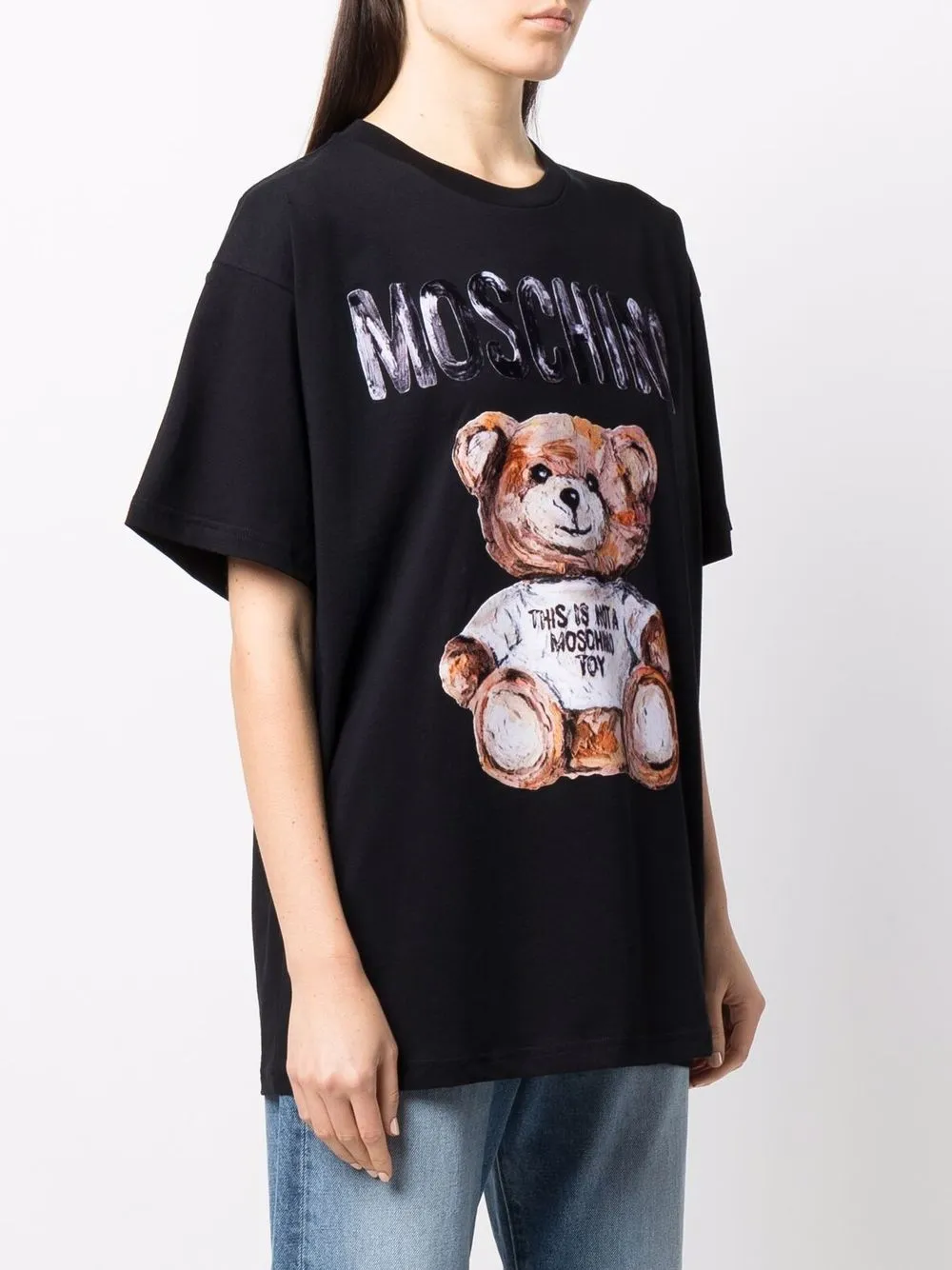 фото Moschino футболка с принтом teddy bear