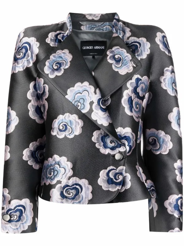 silk floral blazer