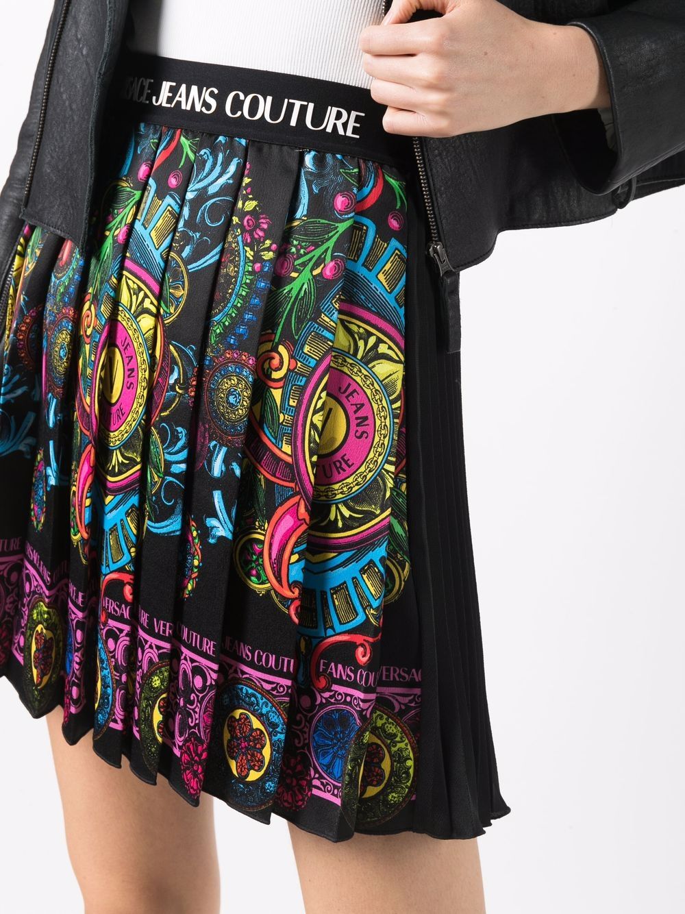 фото Versace jeans couture плиссированная юбка с логотипом