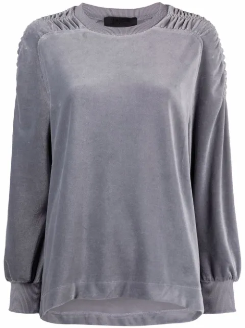 Alberta Ferretti velvet rib-trimmed sweatshirt