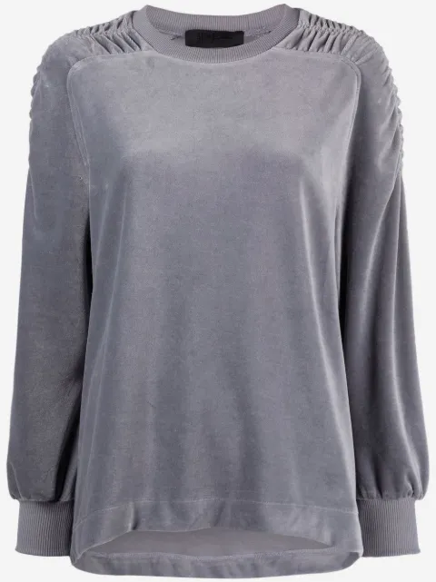 Alberta Ferretti velvet rib-trimmed sweatshirt