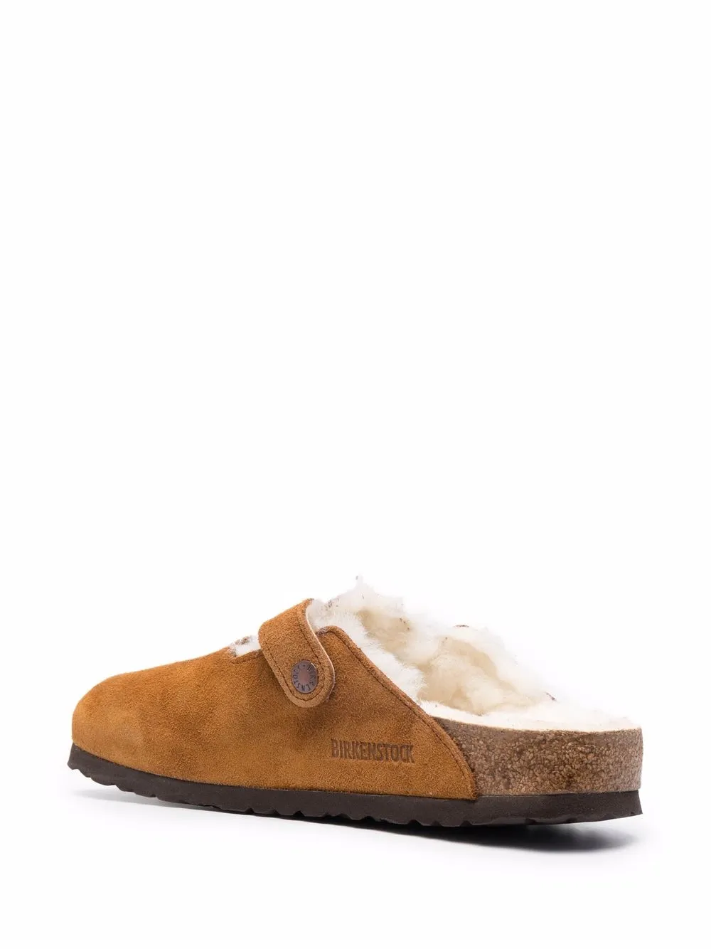 Birkenstock Boston bontslippers Bruin