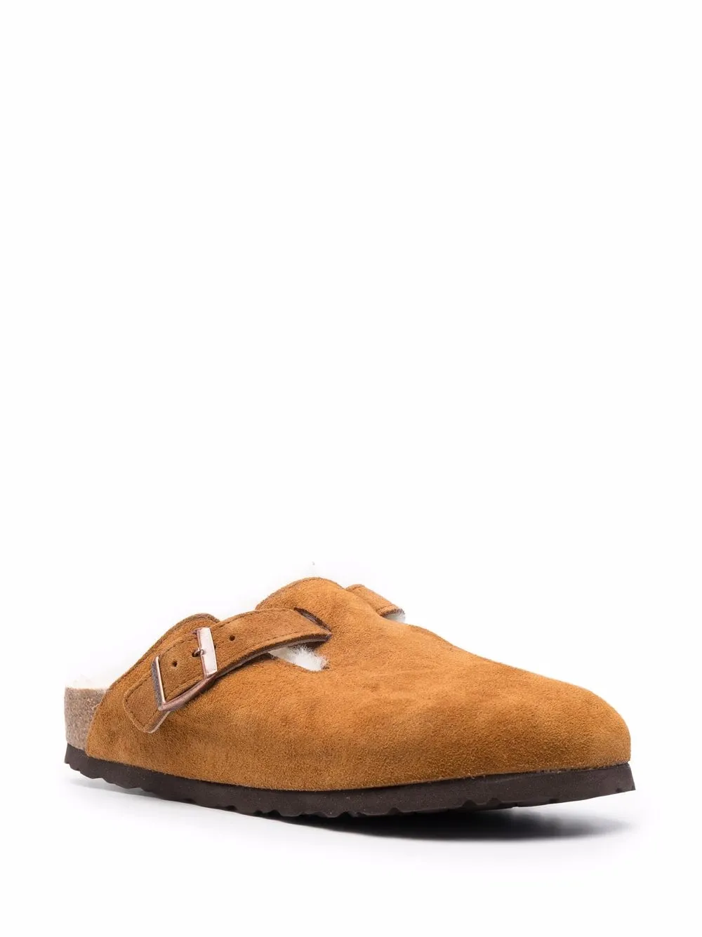 Birkenstock Boston bontslippers - Bruin